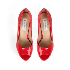Peep Toe Deisi Verniz Vermelho