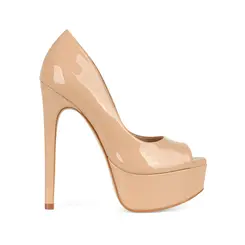 Peep Toe Deisi Verniz Nude