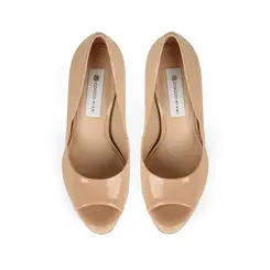 Peep Toe Deisi Verniz Nude