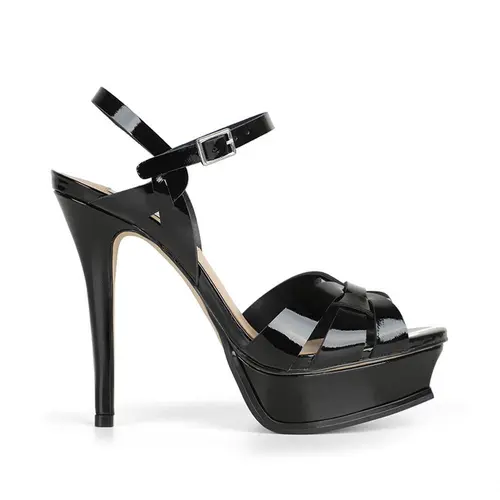 Sandalia Plataforma Linda Verniz Preto