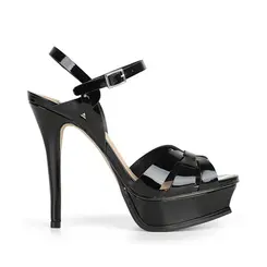 Sandalia Plataforma Linda Verniz Preto