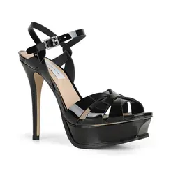 Sandalia Plataforma Linda Verniz Preto