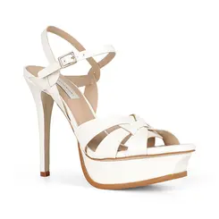 Sandalia Plataforma Linda Verniz Branco