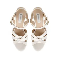 Sandalia Plataforma Linda Verniz Branco