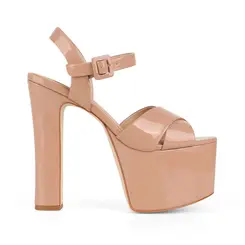 Sandalia Plataforma Zoe Verniz Nude