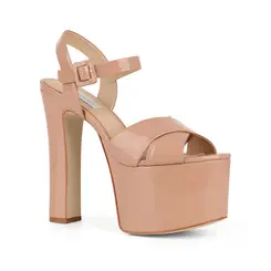 Sandalia Plataforma Zoe Verniz Nude