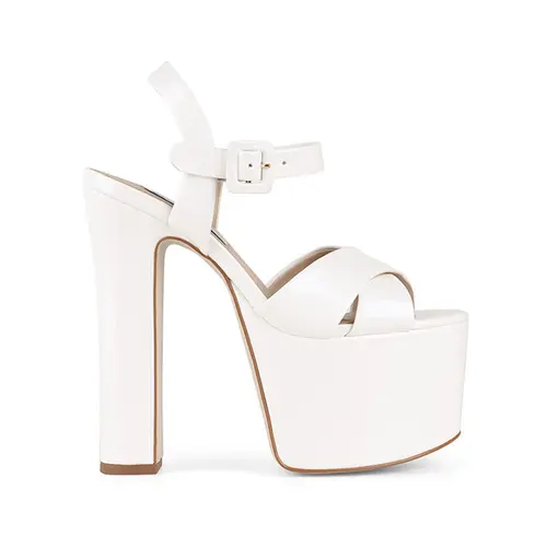 Sandalia Plataforma Zoe Verniz Branco