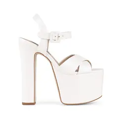 Sandalia Plataforma Zoe Verniz Branco