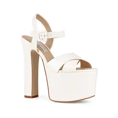 Sandalia Plataforma Zoe Verniz Branco