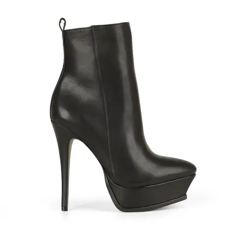 Bota Plataforma Scarlett Couro Preto