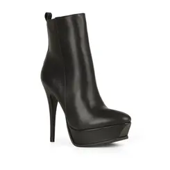 Bota Plataforma Scarlett Couro Preto