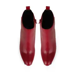 Bota Plataforma Scarlett Couro Vermelho