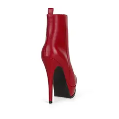 Bota Plataforma Scarlett Couro Vermelho