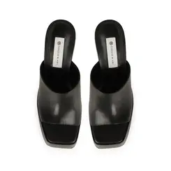 Sandalia Plataforma Lexie Couro Preto