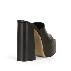Sandalia Plataforma Lexie Couro Preto