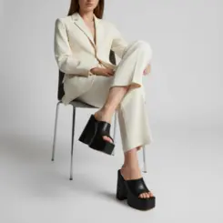 Sandalia Plataforma Lexie Couro Preto