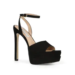 Sandalia Plataforma Lizzie Couro Nobuck Preto