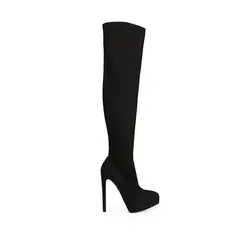 Bota Over The knee Nadine Camurça Preto