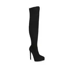 Bota Over The knee Nadine Camurça Preto