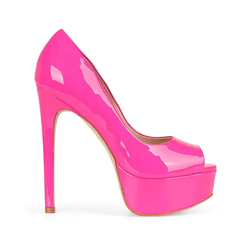 Peep Toe Deisi Verniz Rosa