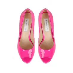Peep Toe Deisi Verniz Rosa