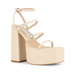 Sandalia Plataforma Pietra Couro Off White