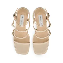 Sandalia Plataforma Pietra Couro Off White