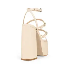 Sandalia Plataforma Pietra Couro Off White