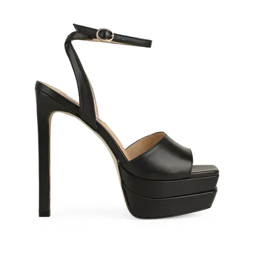 Sandalia Plataforma Lizzie Couro Preto