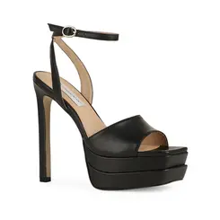 Sandalia Plataforma Lizzie Couro Preto