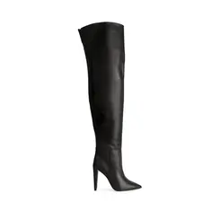 Bota Over The knee Simone em Couro Preto