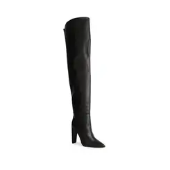 Bota Over The knee Simone em Couro Preto
