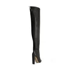 Bota Over The knee Simone em Couro Preto