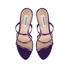 Mule Anna Couro Roxo