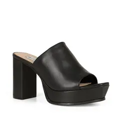 Mule Plataforma Melinda Couro Preto