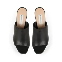 Mule Plataforma Melinda Couro Preto