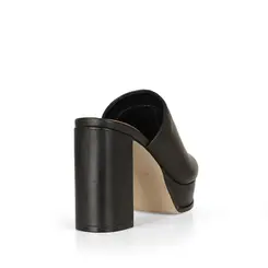 Mule Plataforma Melinda Couro Preto