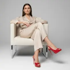 Peep Toe Elisa Verniz Vermelho