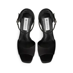 Sandalia Plataforma Amelie Couro Nobuck Preto