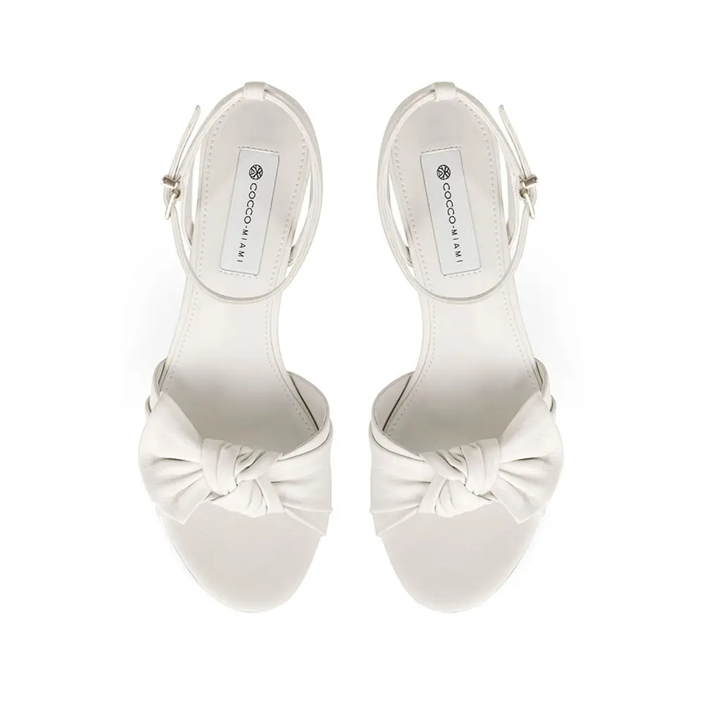 Sandália Angel Couro Branco | Sandália de Luxo | Cocco Miami