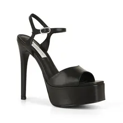 Sandalia Plataforma Nora Couro Preto