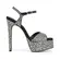 Sandalia Plataforma Nora Couro Preto com strass