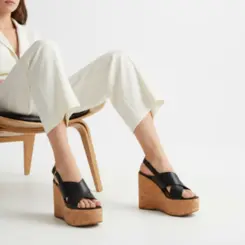 Plataforma Celine Couro Preto