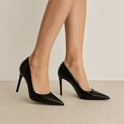Scarpin Deborah Couro Preto