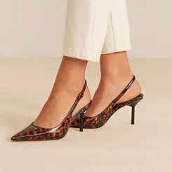 Scarpin Erika Verniz Leopardo
