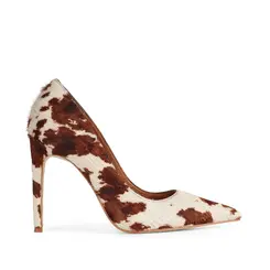 Scarpin Deborah Couro Pelo Cafe