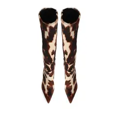 Bota Rachel Couro Pelo Animal Print