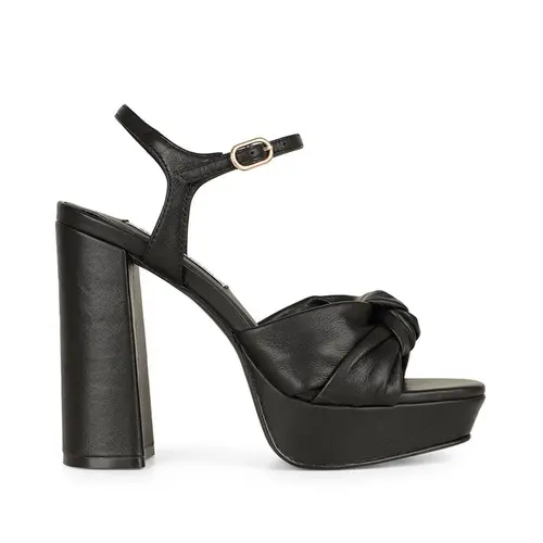 Sandalia Plataforma Whitney Couro Preto