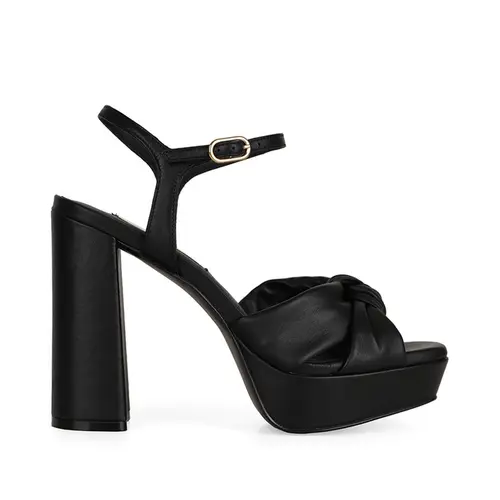 Sandalia Plataforma Whitney Couro Preto