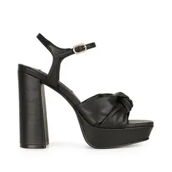 Sandalia Plataforma Whitney Couro Preto